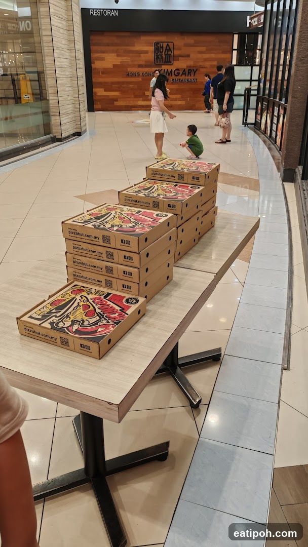 Pizza Hut Boxes Displayed in Mall