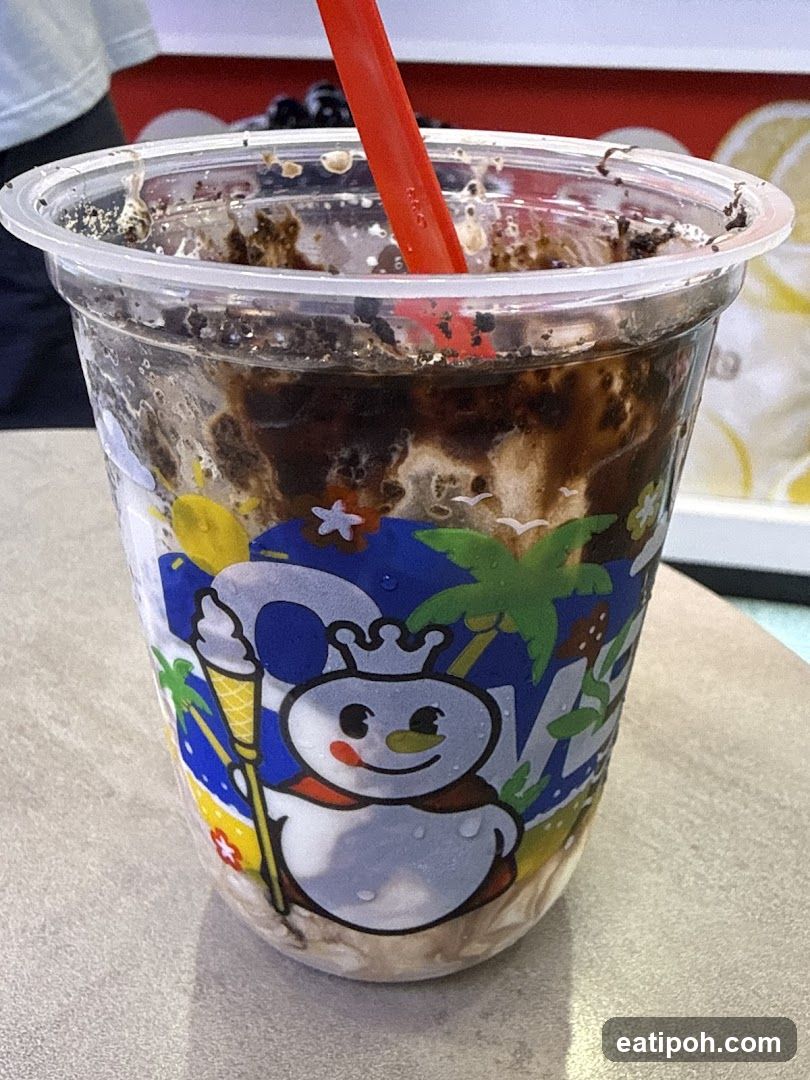 Consumed beverage cup