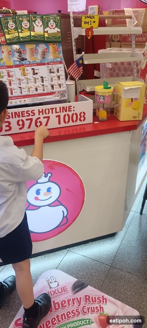 Child at beverage counter