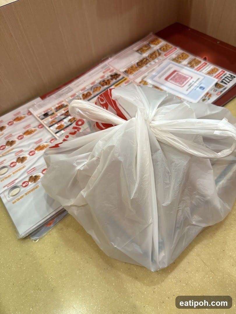 Food Order Bag and Menu Display
