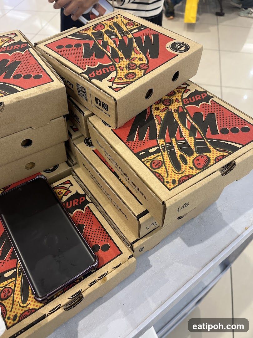 Pizza Boxes on Counter