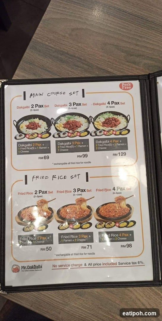 Mr. Dakbalbi Menu
