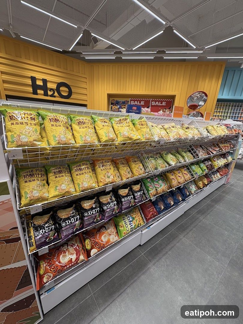Snack aisle in retail store