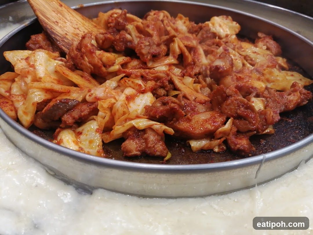 Food dish in metal pan