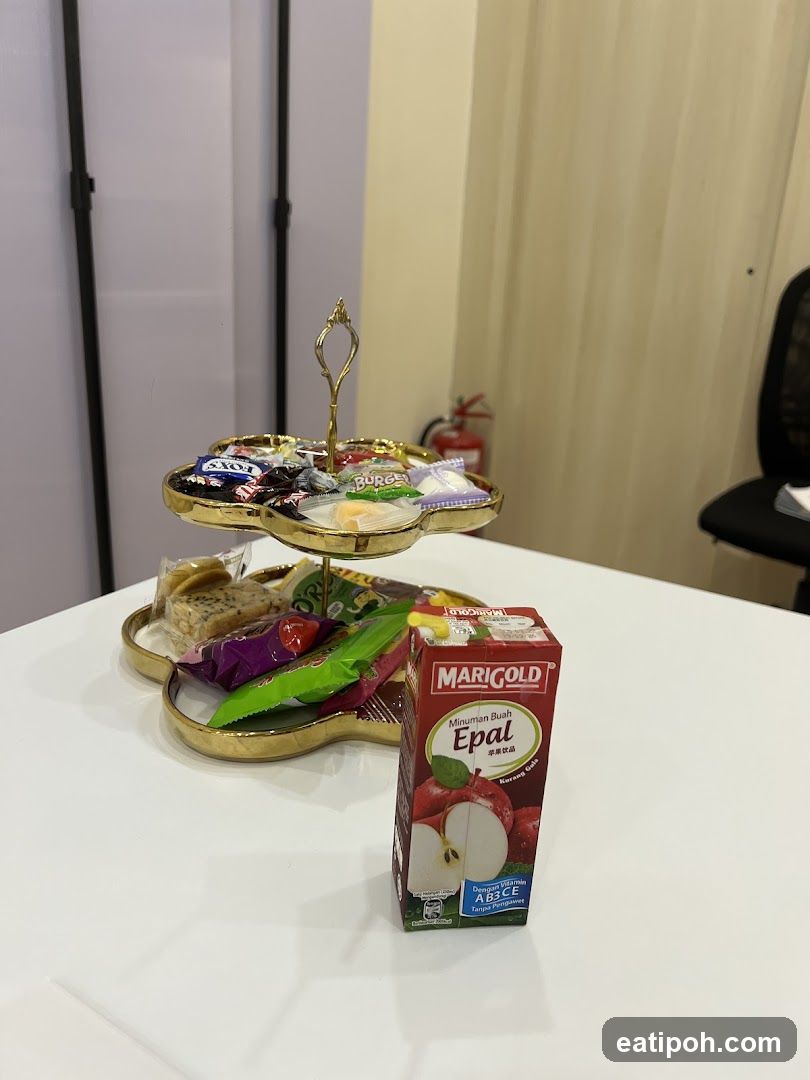 Table with Snacks and Juice Box