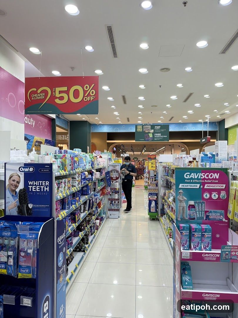 Pharmacy aisle interior