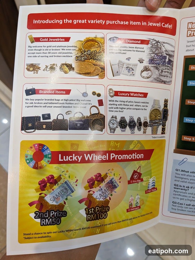 Jewel Cafe promotional flyer
