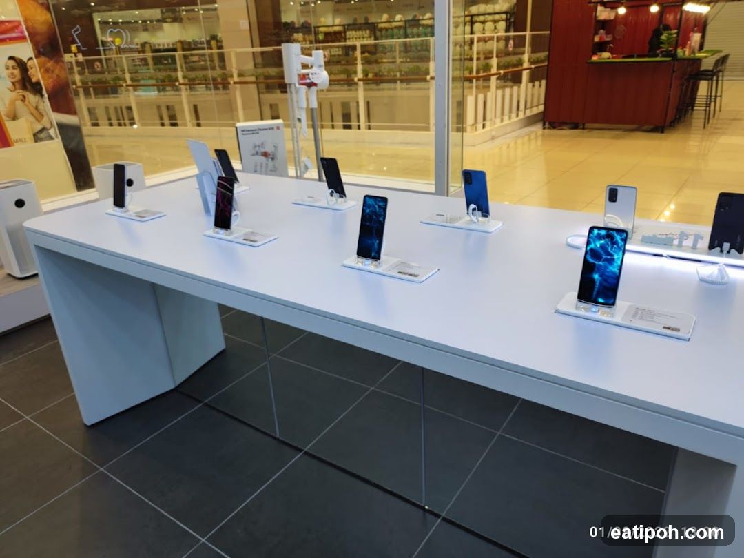 Phone Display Counter in Retail Store