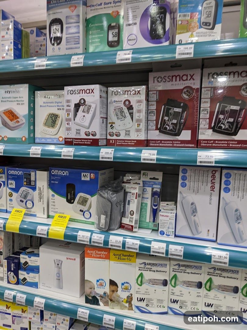 Store Shelf with Health Devices