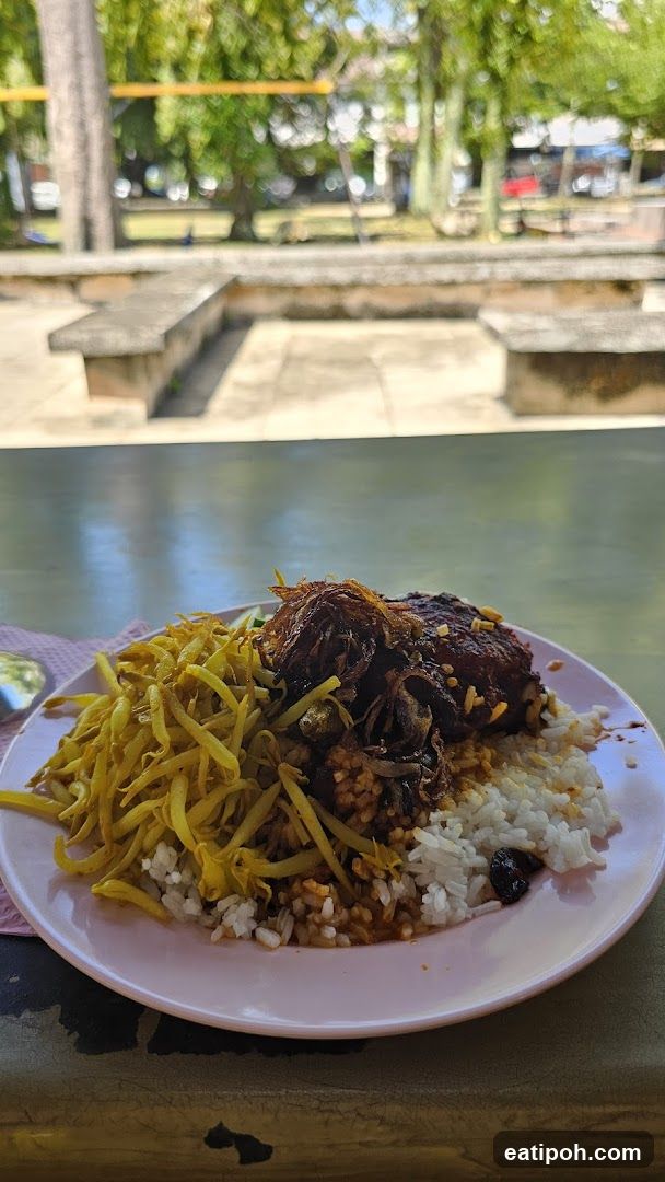 Food at outdoor table