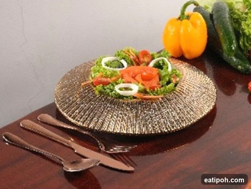 Salad on decorative plate