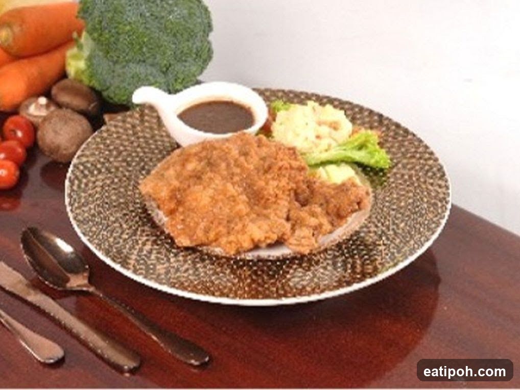 Food Plate with Fried Meat and Vegetables
