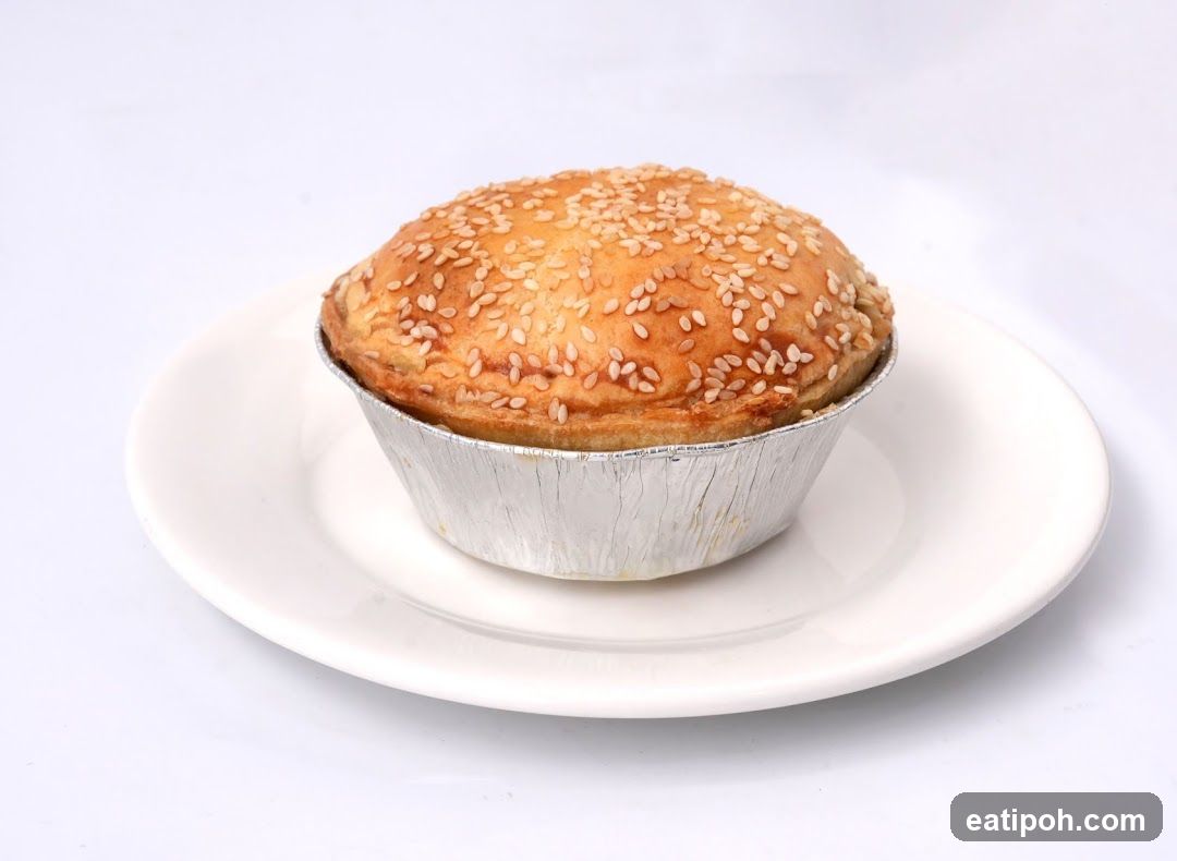 Sesame-Topped Pie in Foil Cup