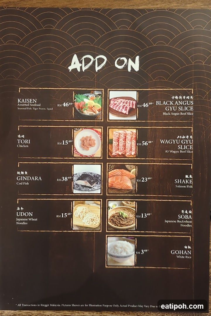 Add On Menu