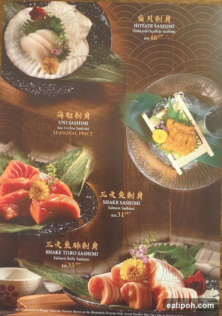 Sashimi Menu