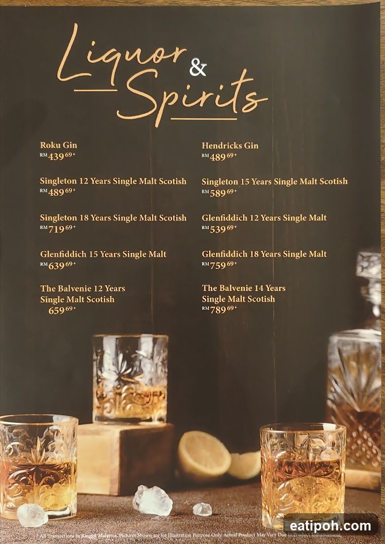 Liquor & Spirits Menu