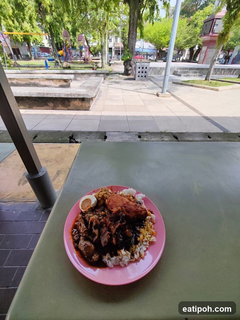 Outdoor Dining Area with Food Plate