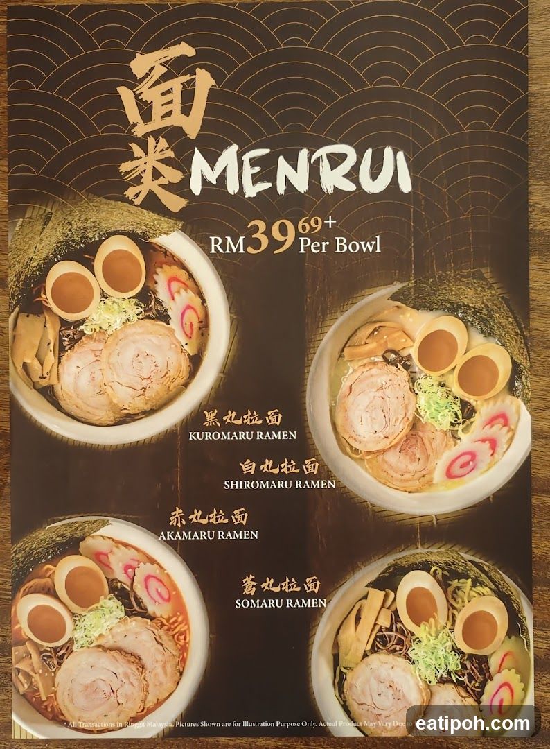 Menrui Ramen Menu