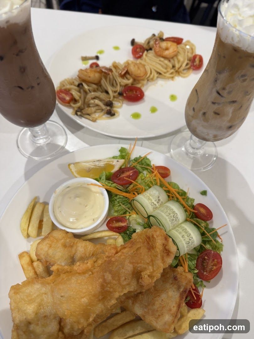 Dining Table with Food and Drinks