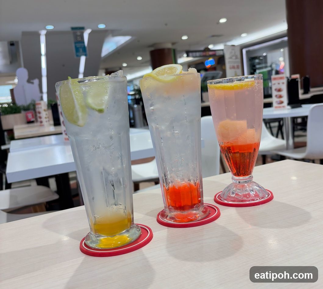 Cocktails on a table in a restaurant interior