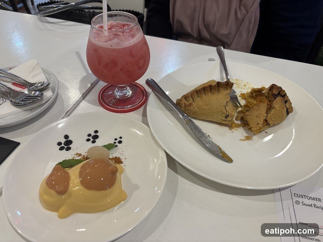 Dessert and Drink at Restaurant Table