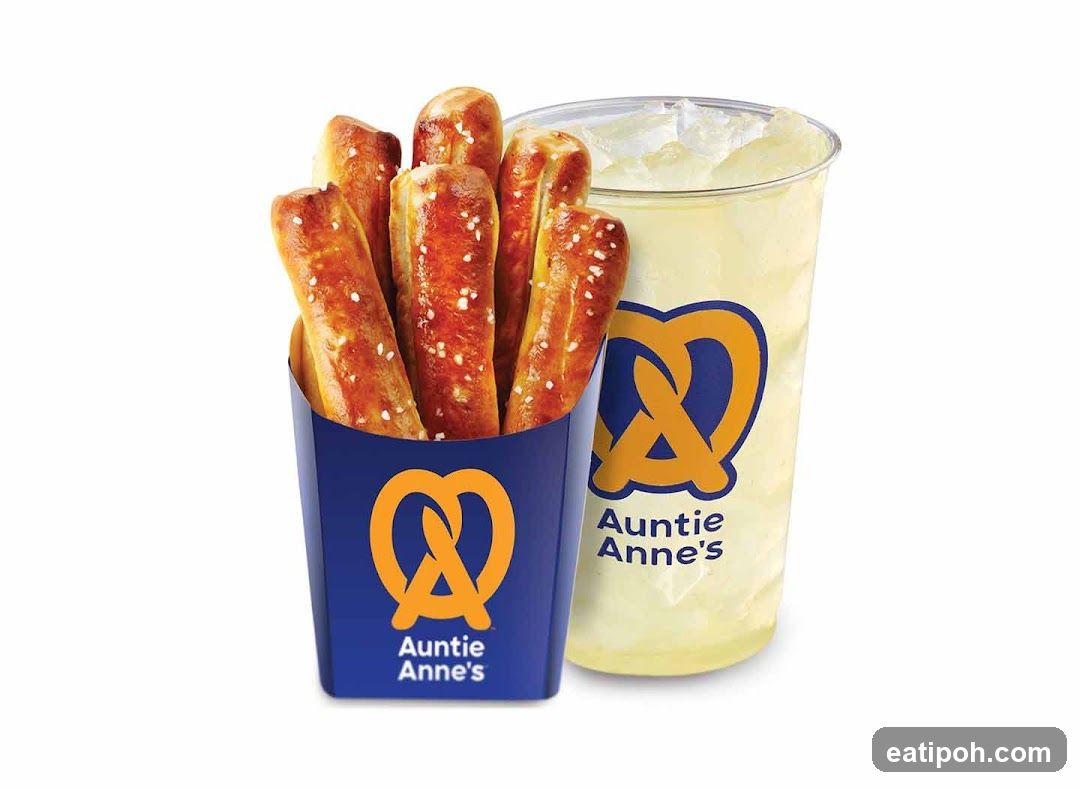 Auntie Anne's Pretzel Bites and Drink