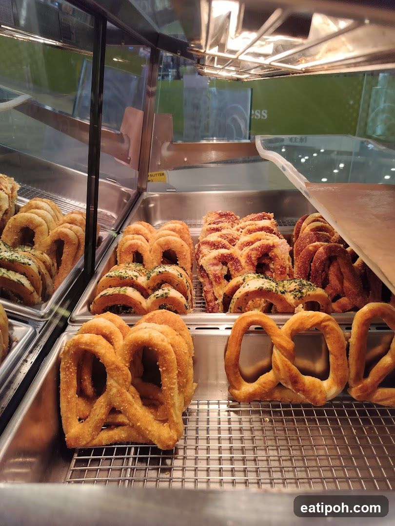 Pretzels in a Display Case