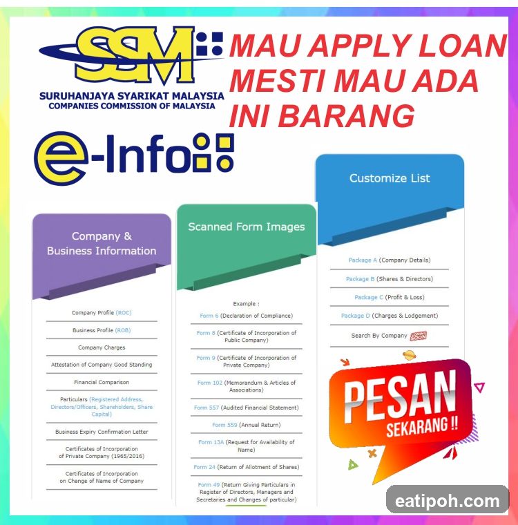 SSM e-Info Loan Application Advertisement