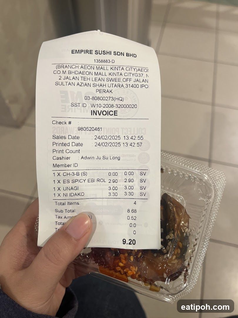 Receipt and Food Container