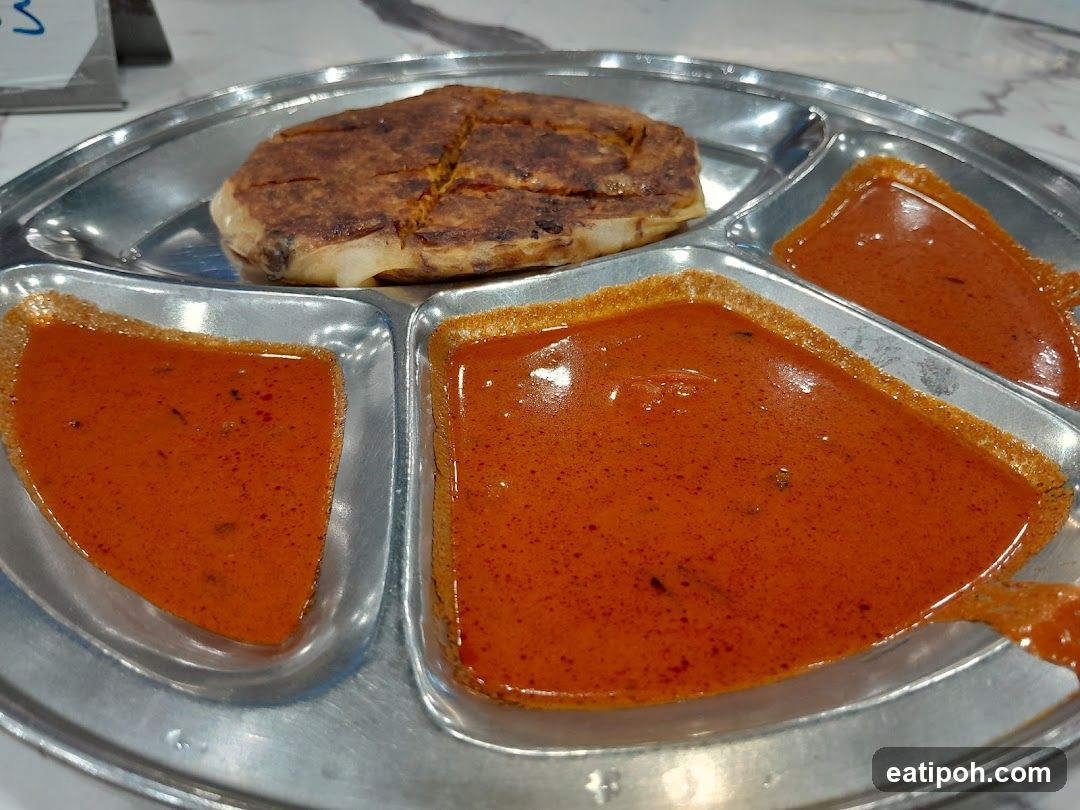 Food served on a metal tray