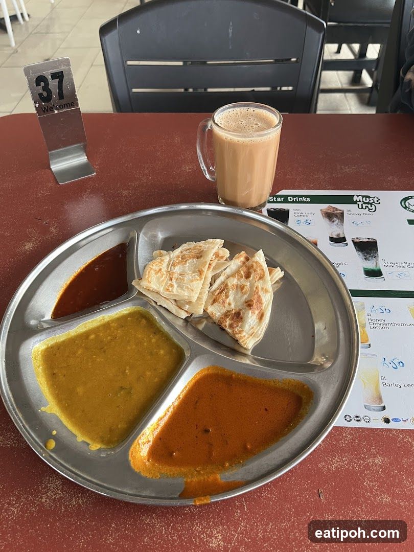 Table with food and drink at a restaurant