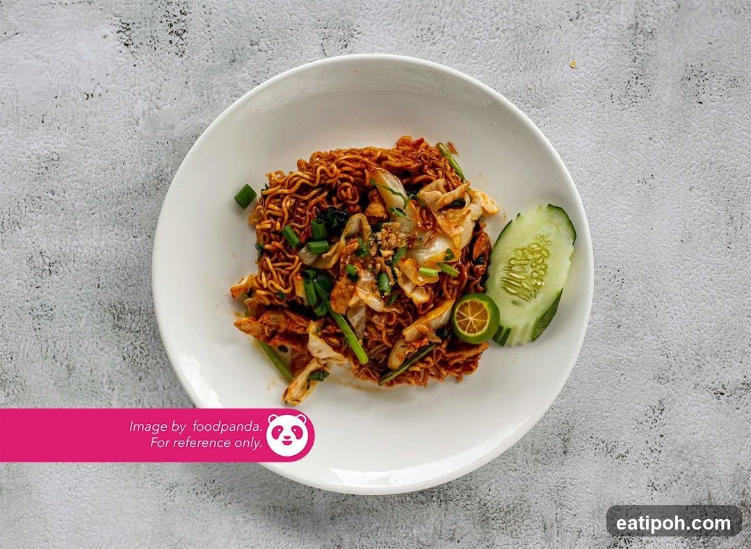 Noodles dish with garnish