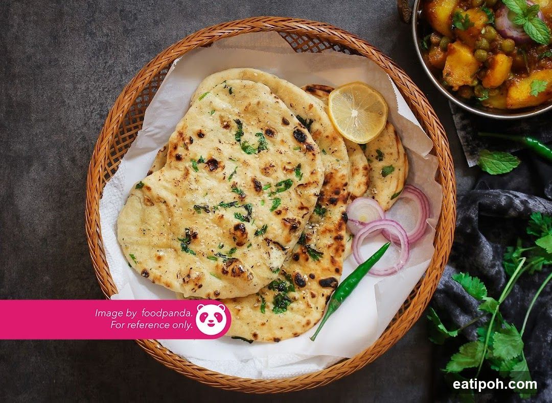 Indian flatbread with accompaniments