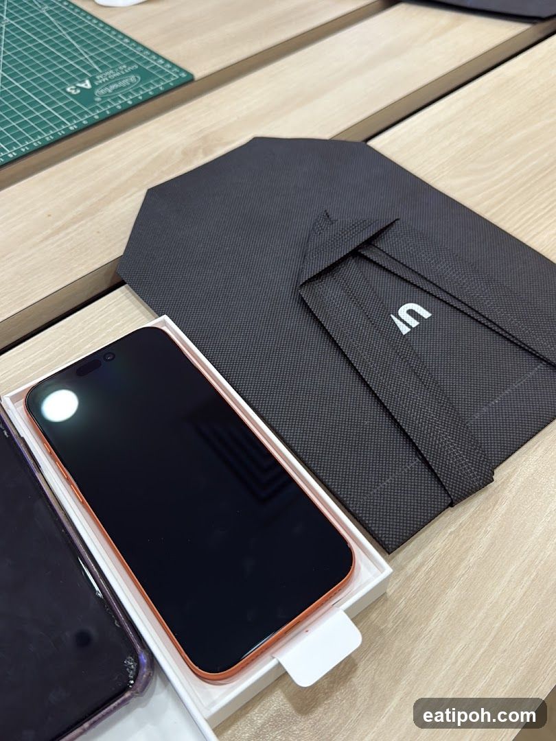 Phone and accessory on table