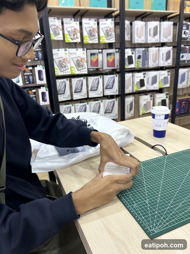 Customer in electronics store