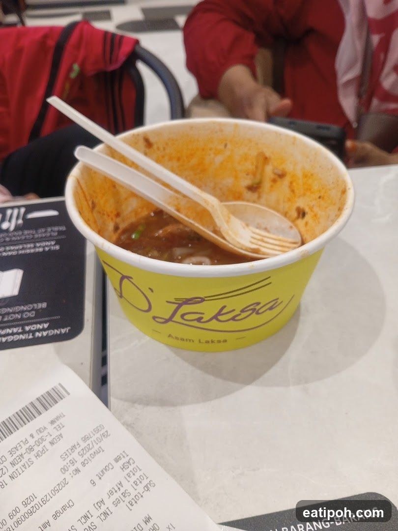 Empty Asam Laksa Bowl at Restaurant
