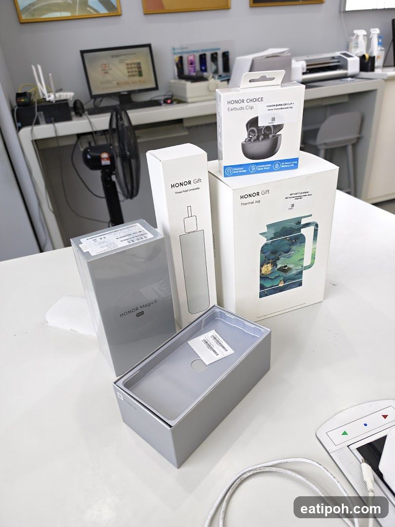Honor Product Boxes on Counter