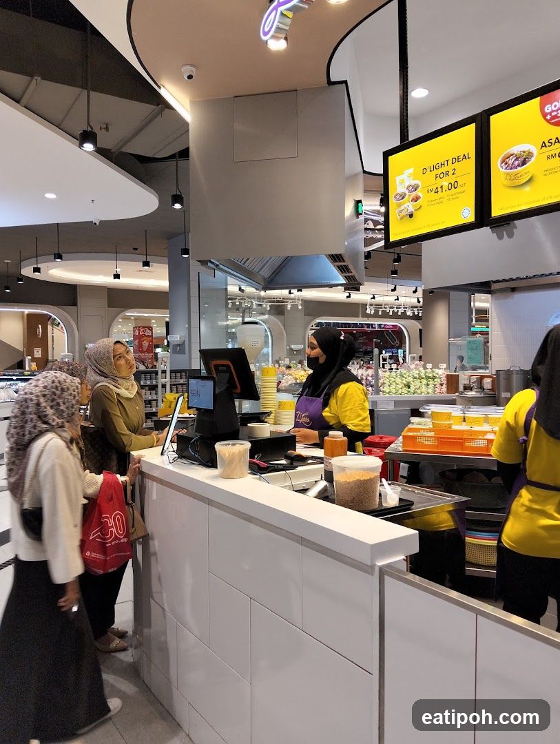 Food court counter interior