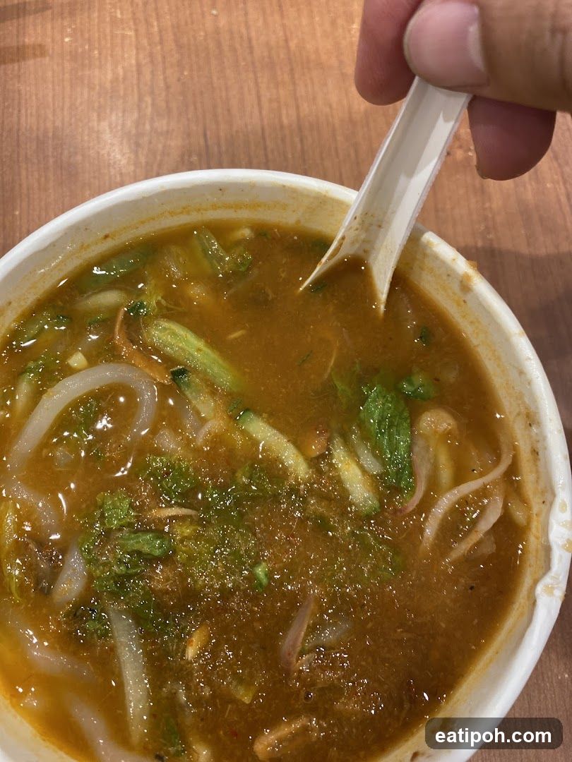 Close-up of noodle soup