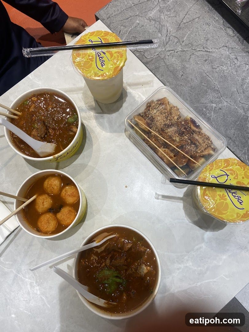 Table with food and drinks