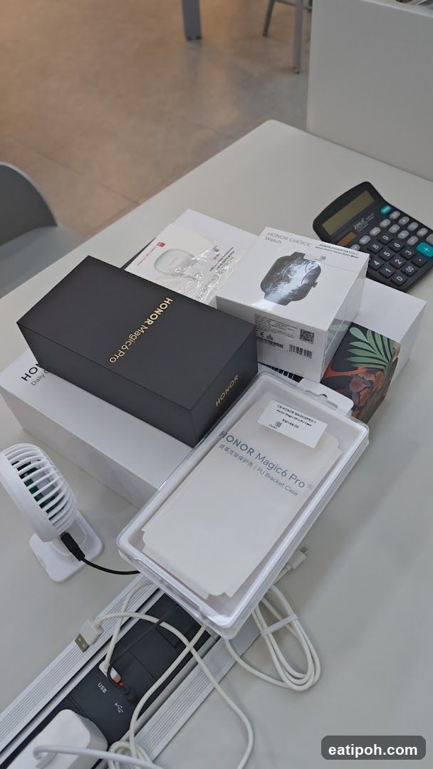 Table with Electronics and Accessories