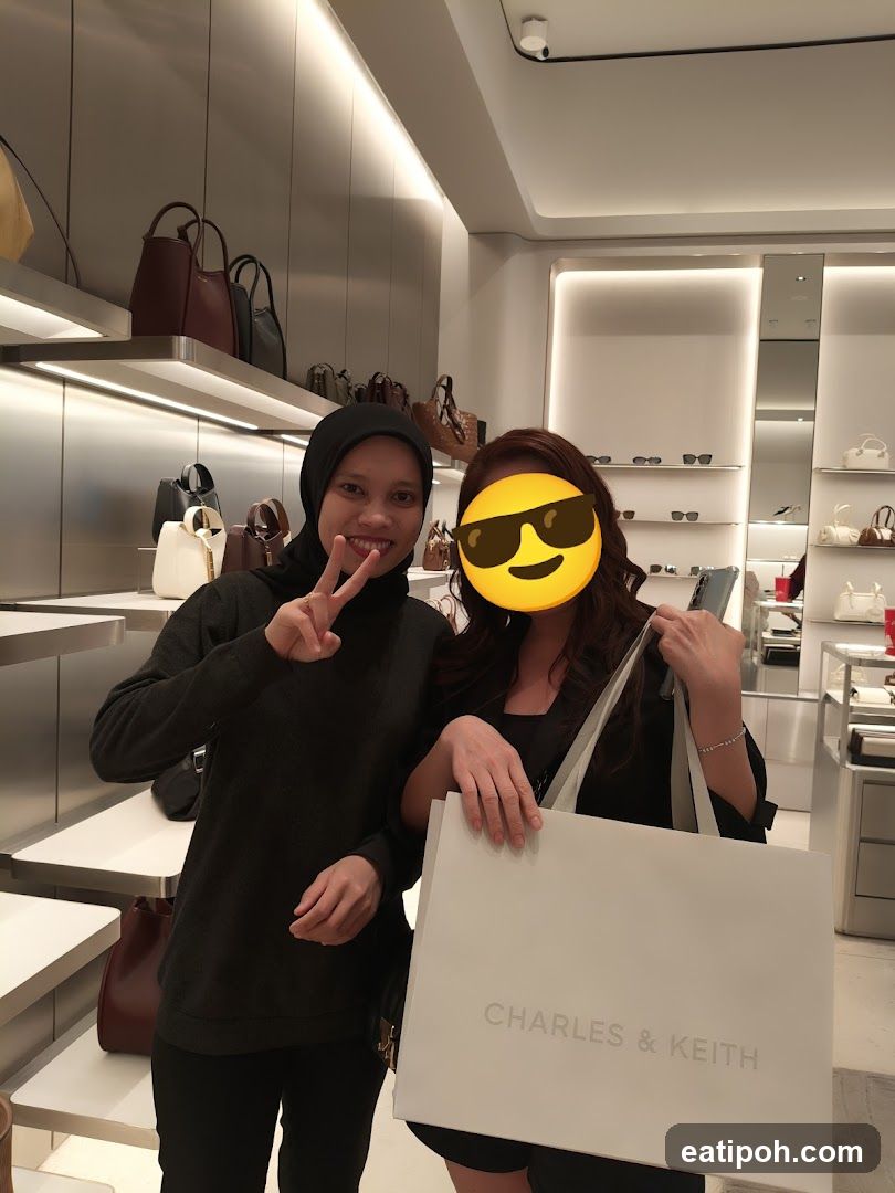 Two individuals in a retail store