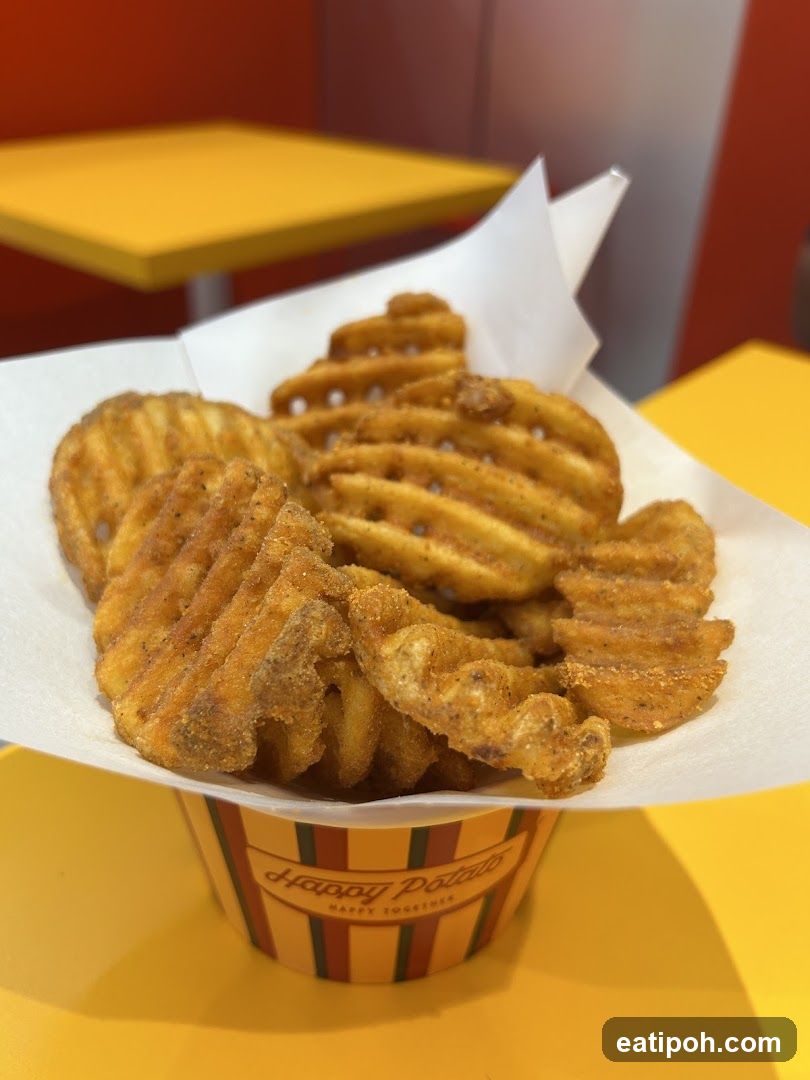 Waffle fries in branded cup