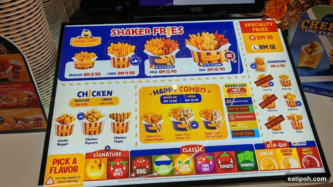 Happy Potato Menu