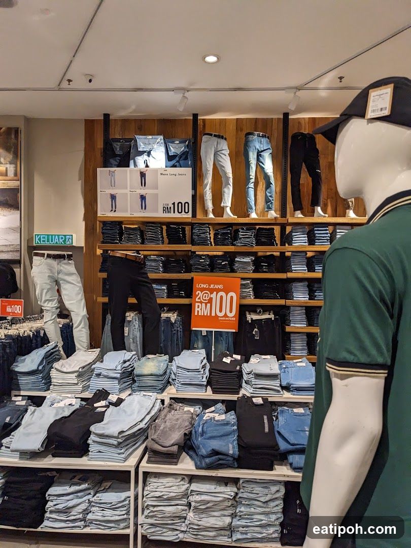 Men's Jeans Section in Retail Store