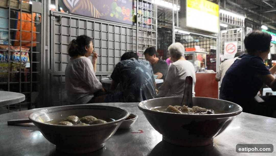 Interior of a food stall or market eatery