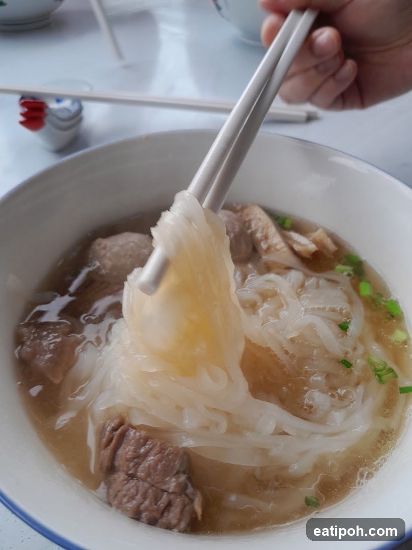 Noodle Soup Being Eaten