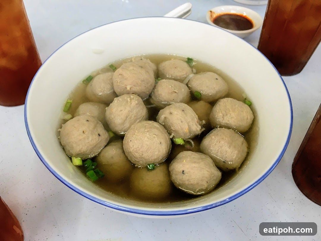 Bowl of Meatballs in Soup