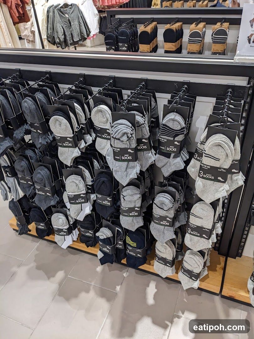 Socks Display in Retail Store