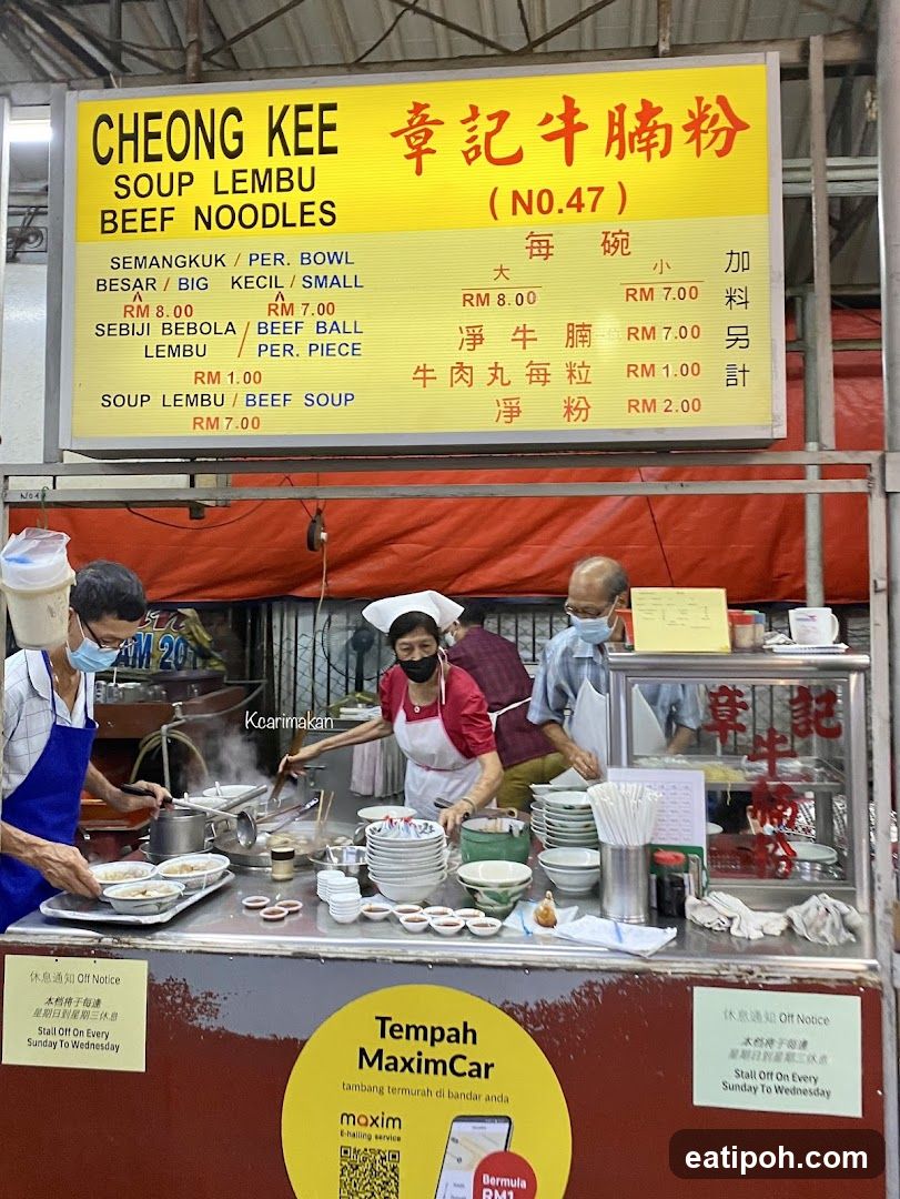 Cheong Kee Beef Noodles Menu